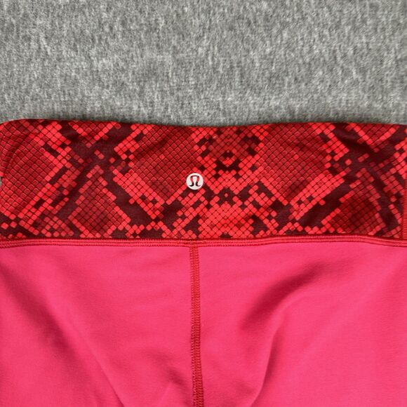 Lululemon Pants Women 4 Red Wunder Under Pant Reversible Yoga Train Luon Legging - Picture 6 of 9